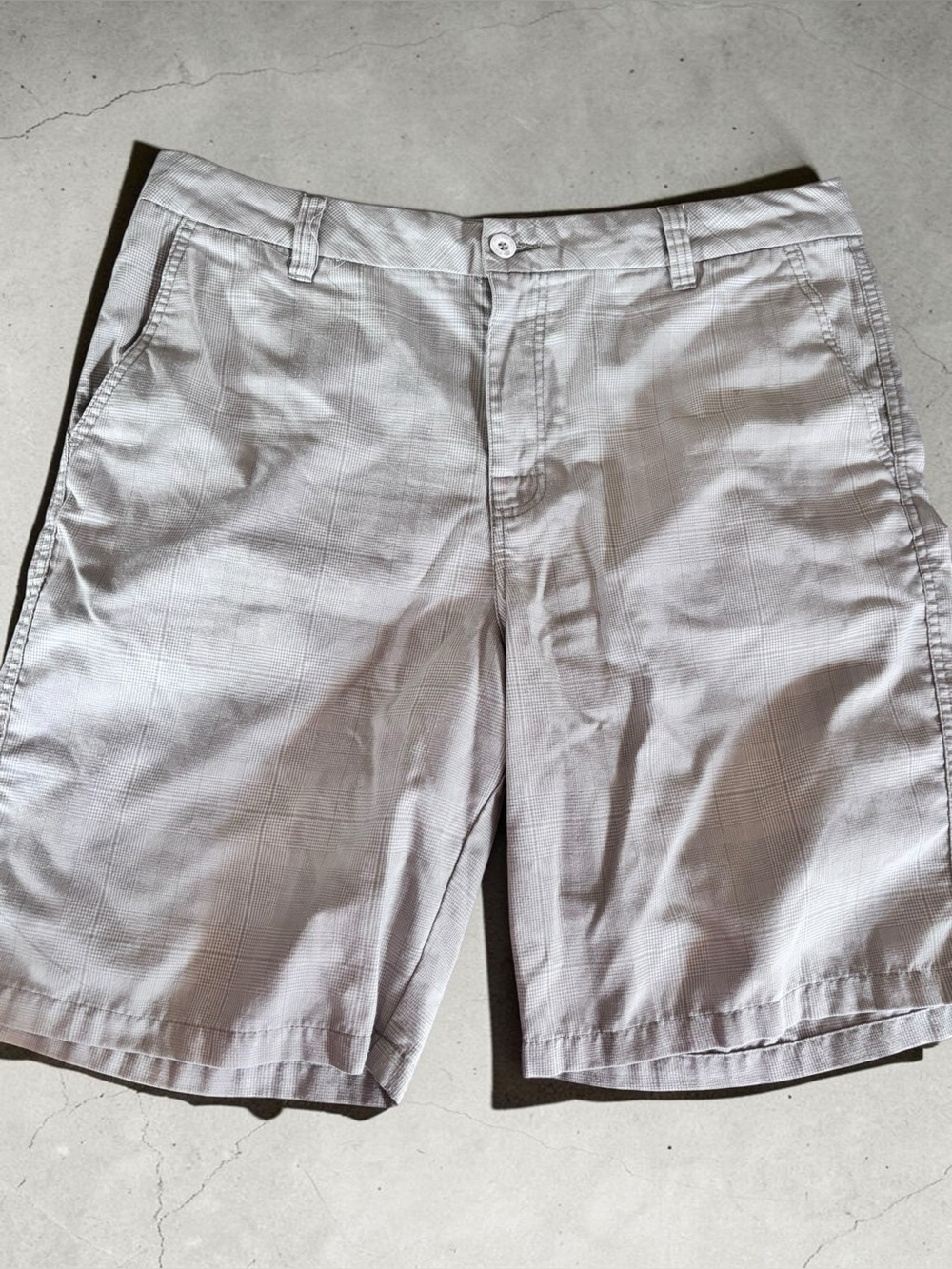 O'Neill Golf Shorts Mens 36 Beige Plaid Casual Summer Shorts